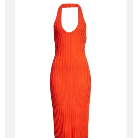 Simon Miller Janga Halter-Style ribbed bodycon stretch Midi Dress size XS NWOT - Picture 4 of 11